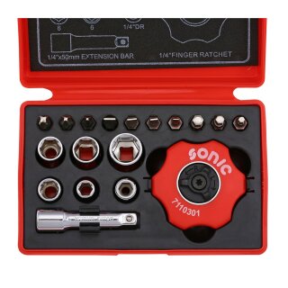 1/4 hand ratchet set 19 pcs.