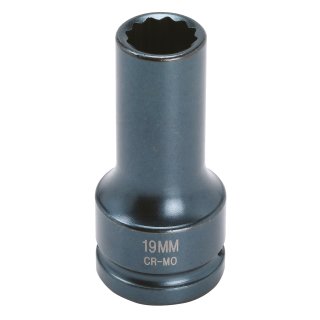 3/4 impact screw socket, 12-point, 19 mm