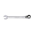 Combination wrench with ratchet, cranked, 12-point, 9mm