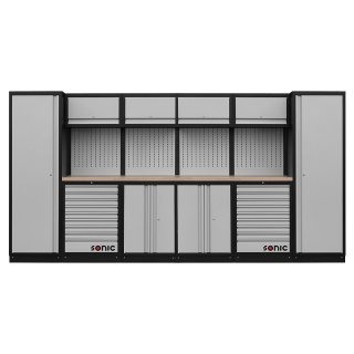 MSS 3916 mm wall unit with wooden worktop