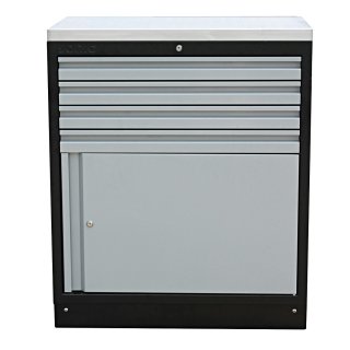 MSS 845 mm cabinet with door with stainless steel worktop
