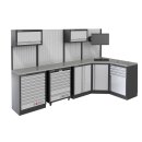 MSS 3077 mm wall unit with stainless steel worktop