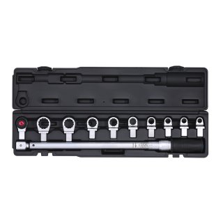 1/2 torque wrench with various ring attachments, 11 pieces.