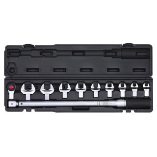 1/2 torque wrench with various fork attachments, 11 pcs.
