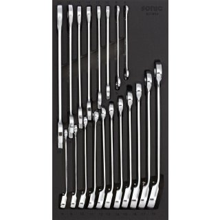 1/3 SFS fork ring with ratchet & open-end wrench set, 19 pcs.