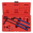 Toothed belt tool set in a case
