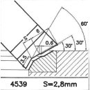 Formmesser 4539 B, 30°, Sitzbreite 2,8 mm, Sondermesser