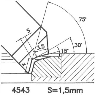 Formmesser 4549 BX, 30°, Sitzbreite 3,0 mm