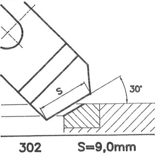 Formmesser 302 CX, 30°, Sitzbreite 9,0 mm, Sondermesser