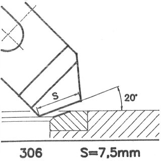 Formmesser 306 DT, 20°, Sitzbreite 7,5 mm für DT 3