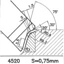 Formmesser 4520 C, Sitzbreite 0,75 mm,  Sondermesser