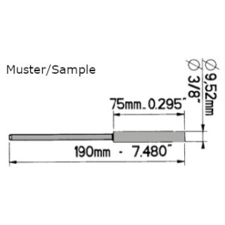 SERDI Führungspilot CL 7,47mm, L=190mm, Schaft Ø 3/8, L=75mm